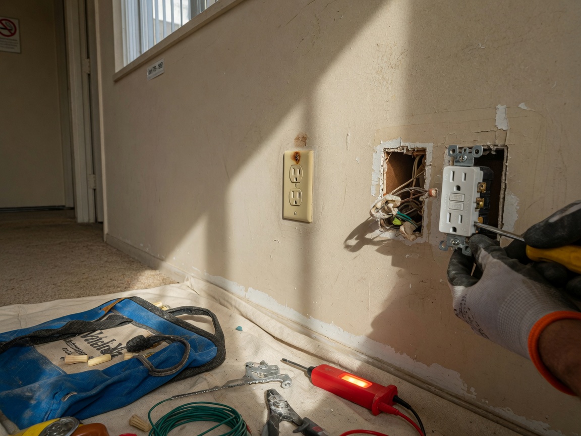 Replacing Two-Prong Outlets in Valle Vista Residences